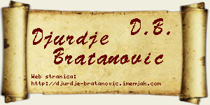 Đurđe Bratanović vizit kartica